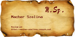 Macher Szelina névjegykártya